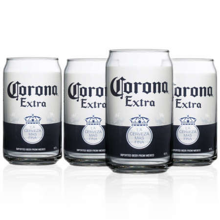 Corona Extra Can Design 4-Pack Pint Glass Set